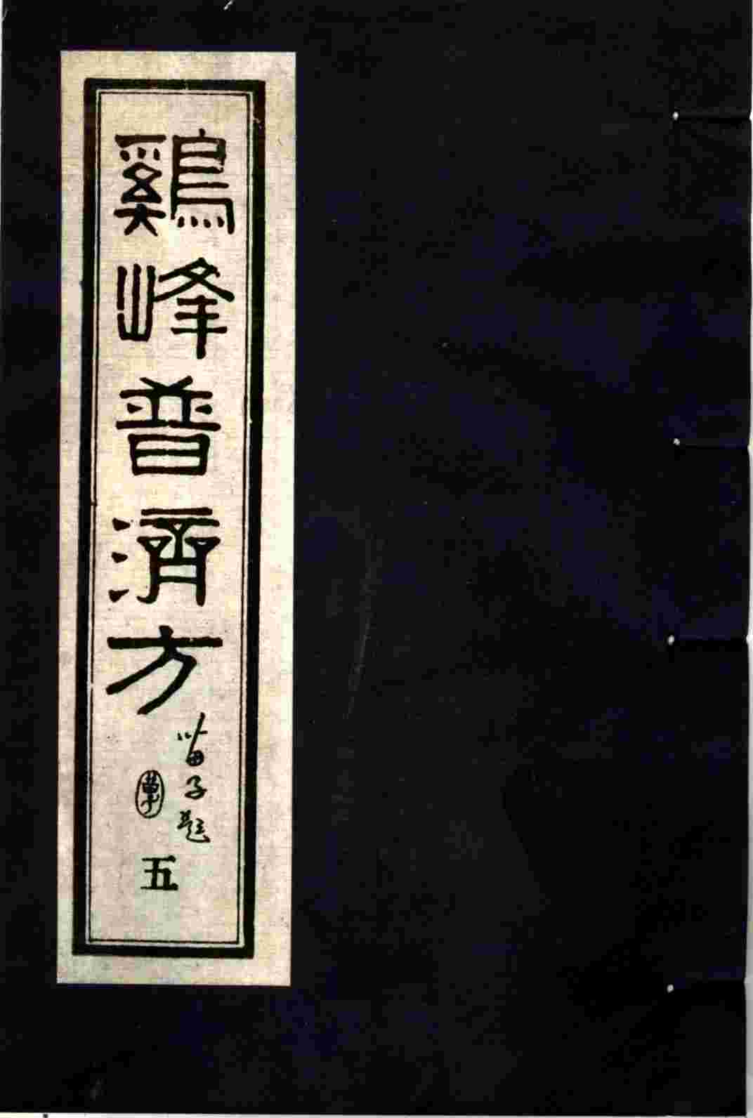 鸡峰普济方  五